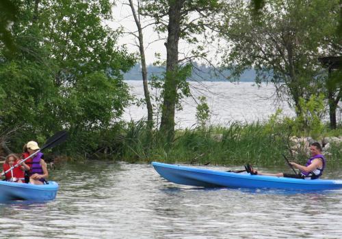 Canoes on the river